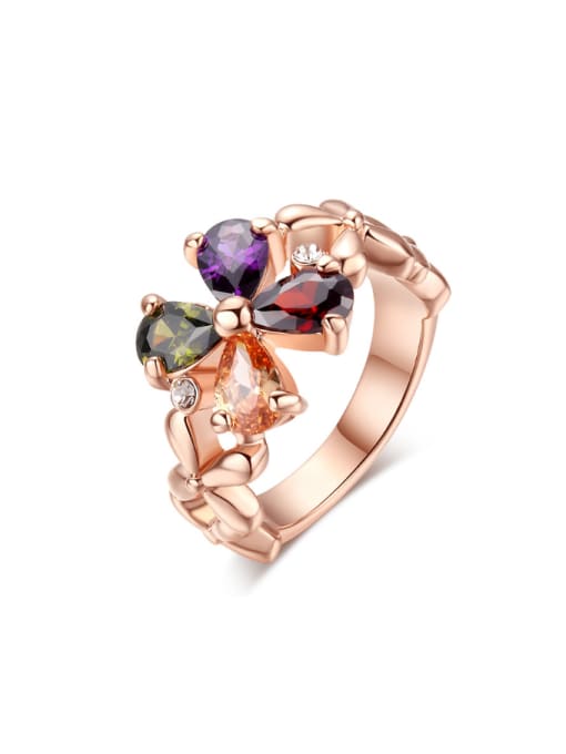 ZK Colorful Flower High Quality Women Party Ring