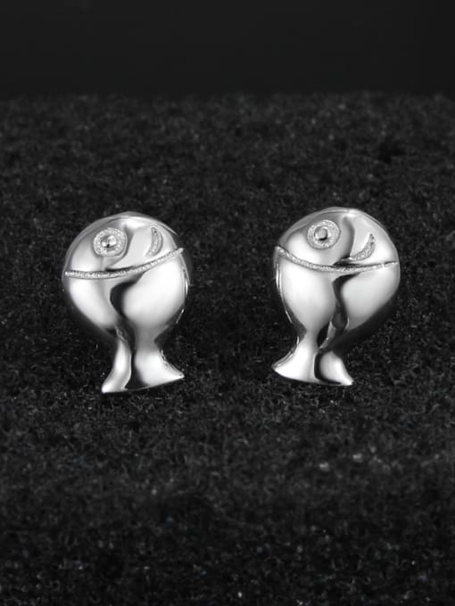 SANTIAGO Tiny Fish 925 Sterling Silver Stud Earrings 0