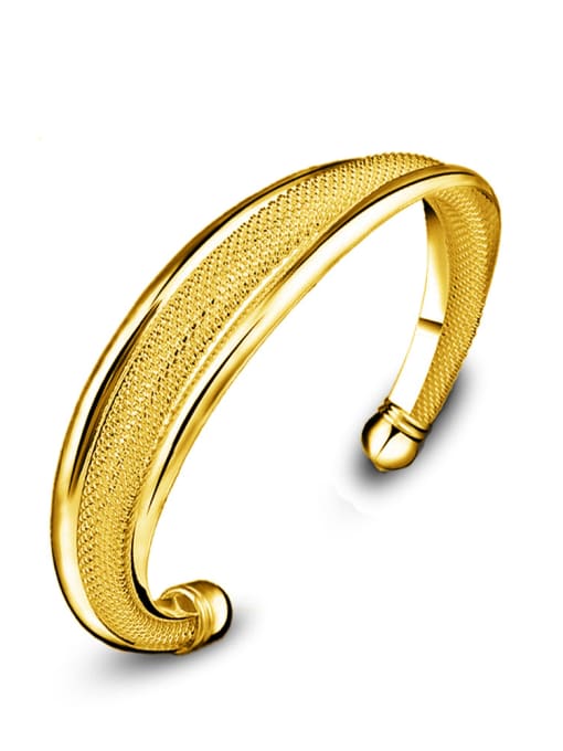 gold Simple Copper Silver Plated Opening Bangle