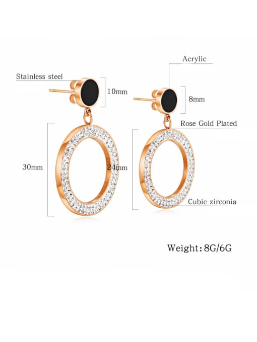 Open Sky Stainless Steel With Rose Gold Plated Trendy Round Stud Earrings 2
