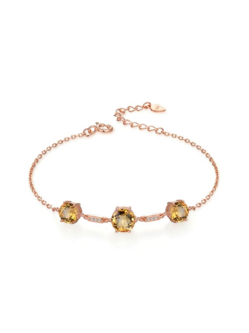 ZK Natural Yellow Crystal Rose Gold Plated Bracelet 0