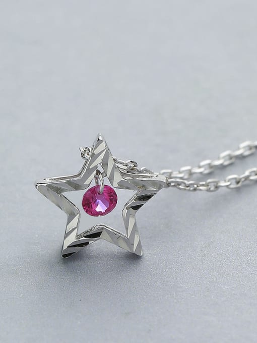 One Silver Five-point Star Necklace 2