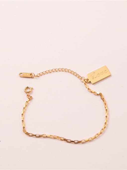 GROSE Titanium With Gold Plated Simplistic Square Bracelets 3