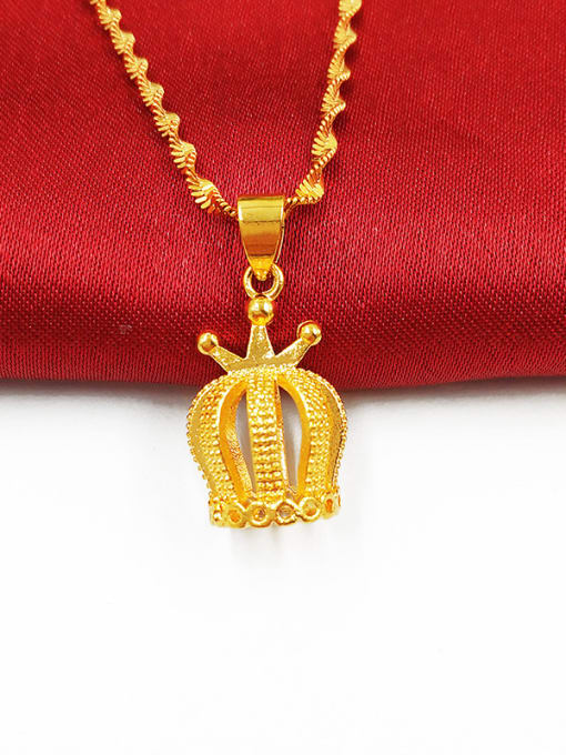 D Gold Plated Crown Shaped Pendant