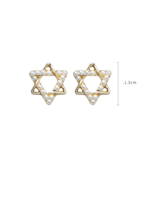 Girlhood Alloy With Gold Plated Simplistic Star Stud Earrings 2