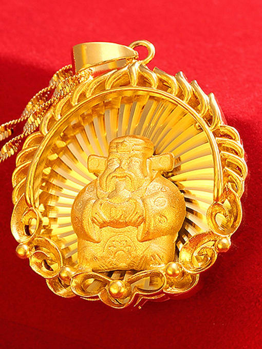 XP Copper Alloy 24K Gold Plated Ethnic style God of Fortune Pendant 2
