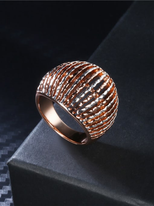 Ronaldo Delicate Rose Gold Plated Wave Shaped Ring 3