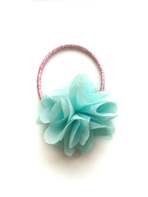 (Blue Flowers) Hair Rope Flower Hair Accessories