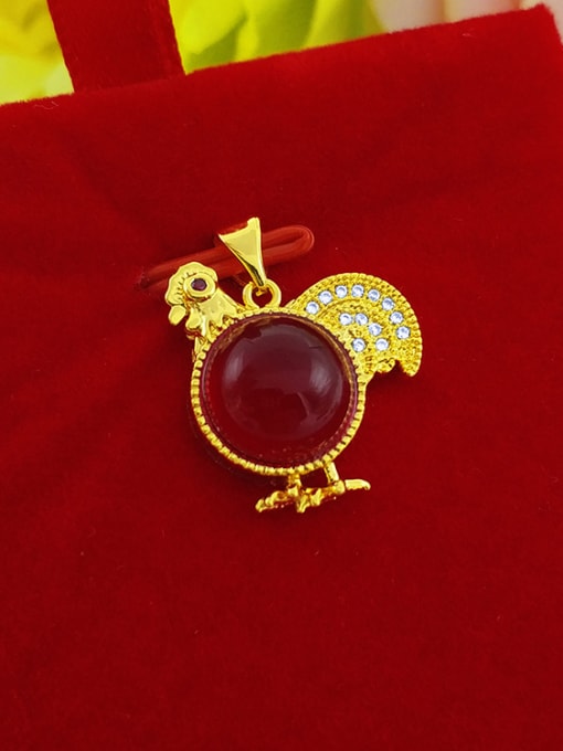 Chicken (Without Chain) All-match Red Stone Animal Shaped Pendant