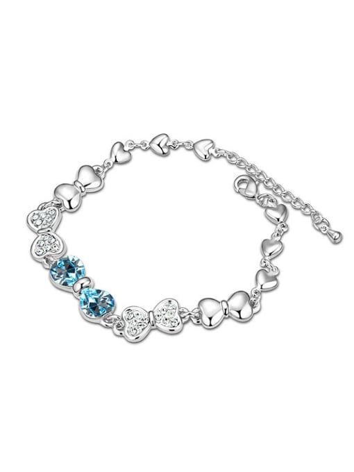 QIANZI Fashion Bowknot austrian Crystals Alloy Bracelet 2