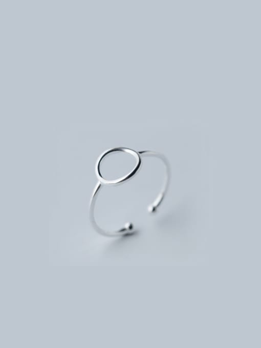 Rosh S925 Silver  Simple Circular Opening Ring 0