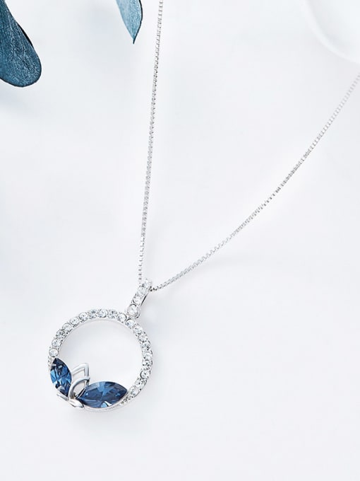 CEIDAI Simple austrian Crystal Zircon Round Necklace 2