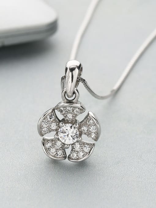 One Silver All-match Flower Pendant 3