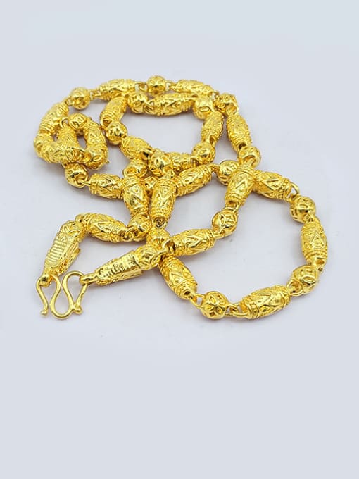 Neayou Men Delicate Gold Plated Barrel Necklace