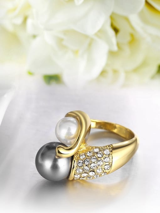 Ronaldo Exquisite Double Color Artificial Pearl Ring 2