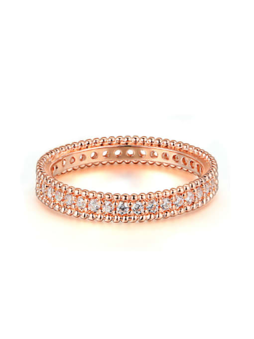 ZK Rose Gold Plated Zircons Fashion Copper Ring 0