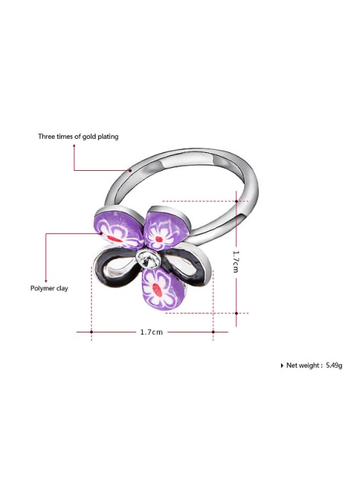 Ronaldo Purple Flower Shaped Polymer Clay Three Pieces Jewelry Set 3