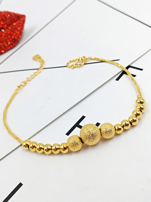 golden Women Temperament Scrub Beads Shaped Bracelet