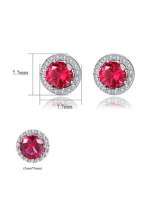 CCUI 925 Sterling Silver With Cubic Zirconia  Delicate Round Stud Earrings 4