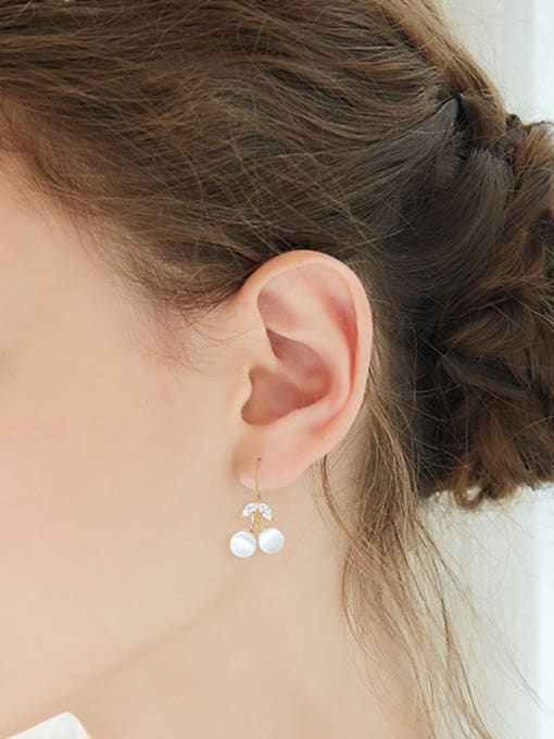 CEIDAI Fashion Opal stone Beads Marquise Zirconias Copper Earrings 1
