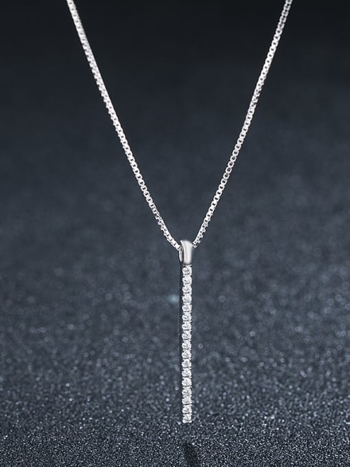 sliver 925 Sterling Silver With Platinum Plated Simplistic Fringe Necklaces