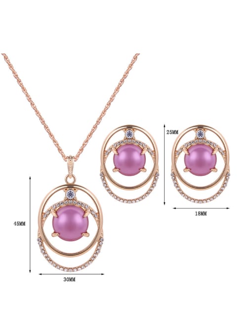 BESTIE Alloy Imitation-gold Plated Fashion Artificial Stones Two Pieces Jewelry Set 3