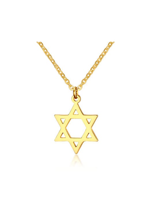 CONG Elegant Gold Plated Star Shaped Titanium Necklace 0