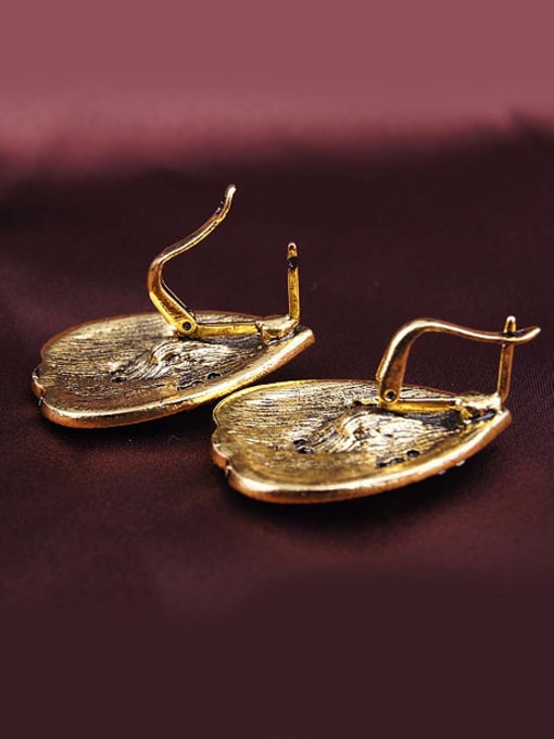 Gujin Ethnic style Water Drop shaped Resin stones Alloy Earrings 1