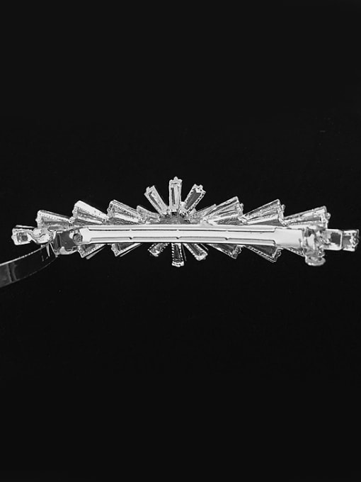 Wei Jia Simple White Zirconias Flowery Copper Hairpin 2
