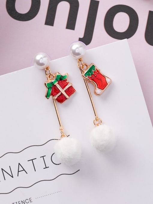 Girlhood Alloy With Gold Plated Cute chrismas Drop Earrings 3