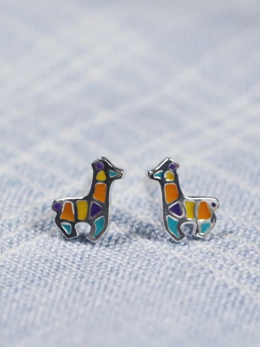 Peng Yuan Tiny Colorful Giraffe Stud Earrings 1