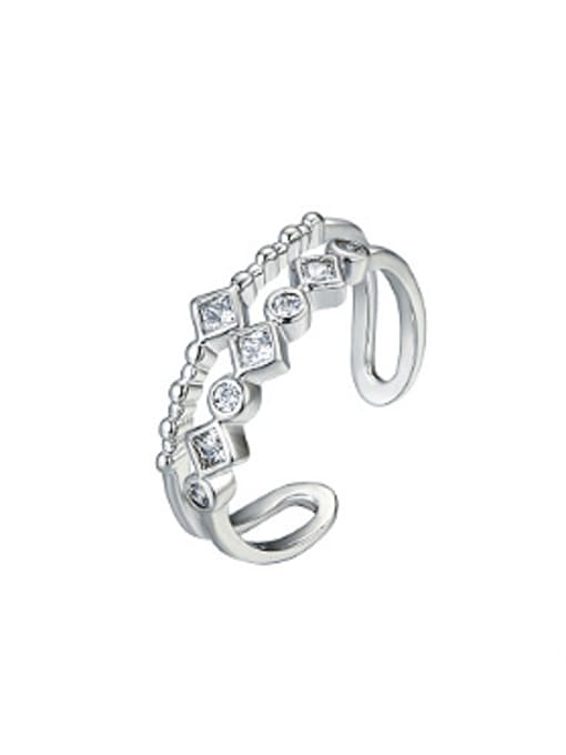 XP Fashion Two-band Zircon Opening Ring 1