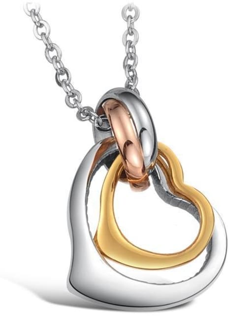 Open Sky Fashion Hollow Round Heart shaped Titanium Necklace 2