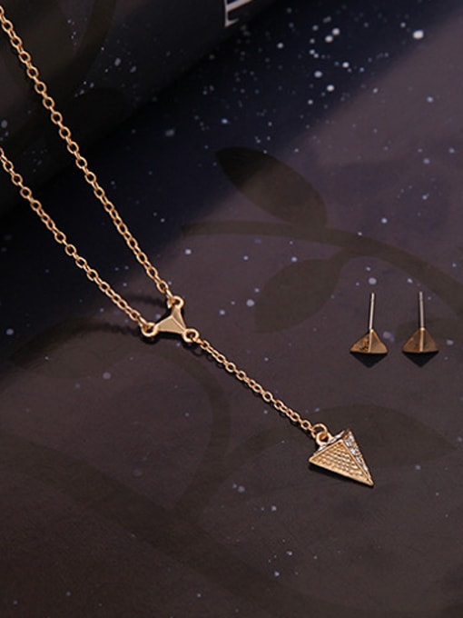 BESTIE Alloy Imitation-gold Plated Fashion Triangle-shaped Three Pieces Jewelry Set 1