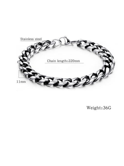 Open Sky Stainless Steel With Gun Plated Simplistic Chain Bracelets 3
