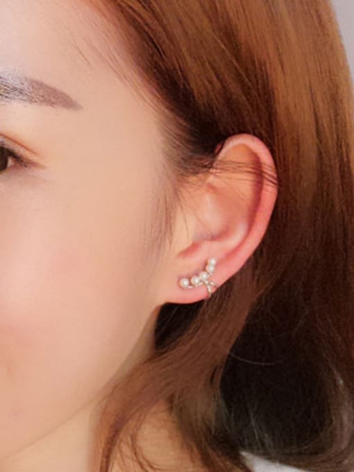 Peng Yuan Freshwater Pearls Silver Clip On Earrings 1