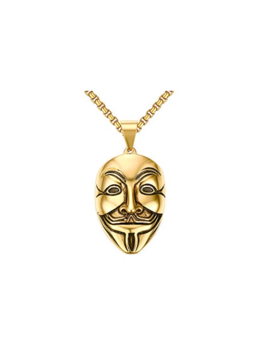 CONG Personality Gold Plated Mask Shaped High Polished Pendant