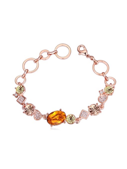 champagne Fashion Shiny austrian Crystals Rose Gold Plated Bracelet
