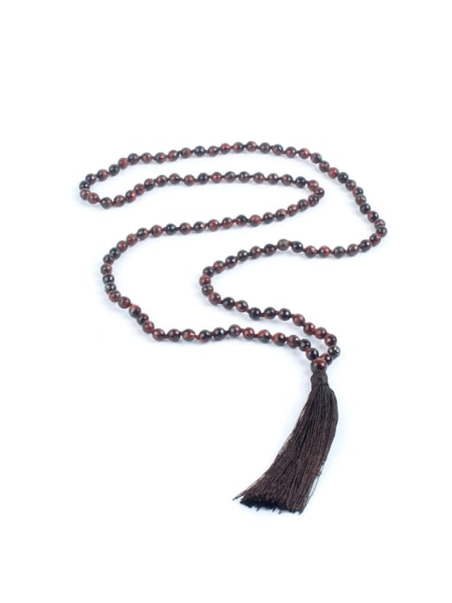 handmade Bohemia Natural Stones Tassel Long Necklace 0