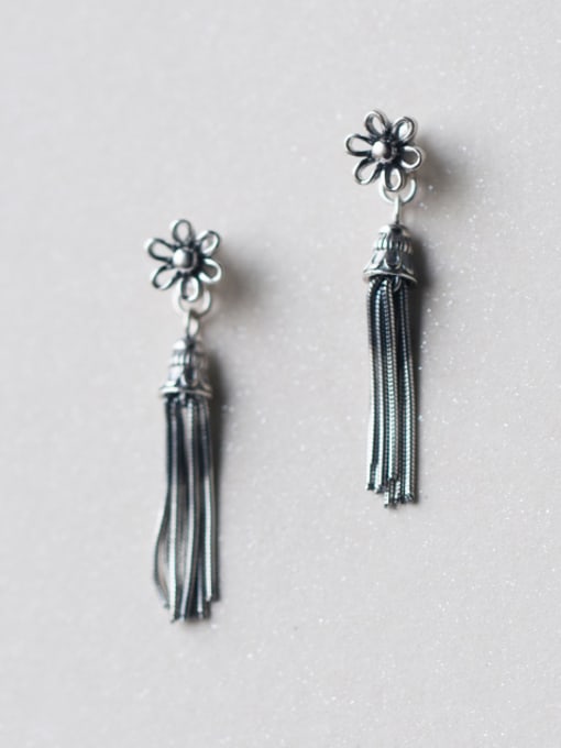 Rosh Women Vintage Flower Shaped Tassels Drop Earrings 0