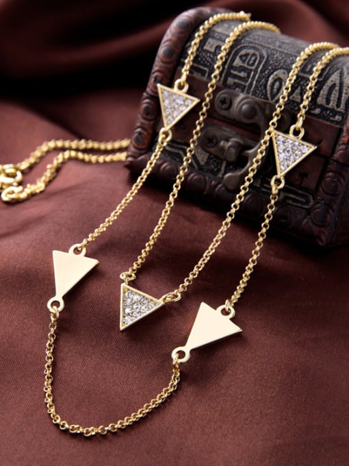 KM Small Triangle Simple Long Necklace 1
