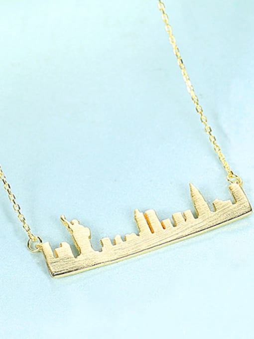 gold 925 Sterling Silver With Smooth  Personality Irregular Necklaces