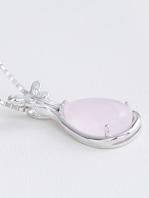 kwan Simple Lovely Pink Butterfly Stone Pendant 2