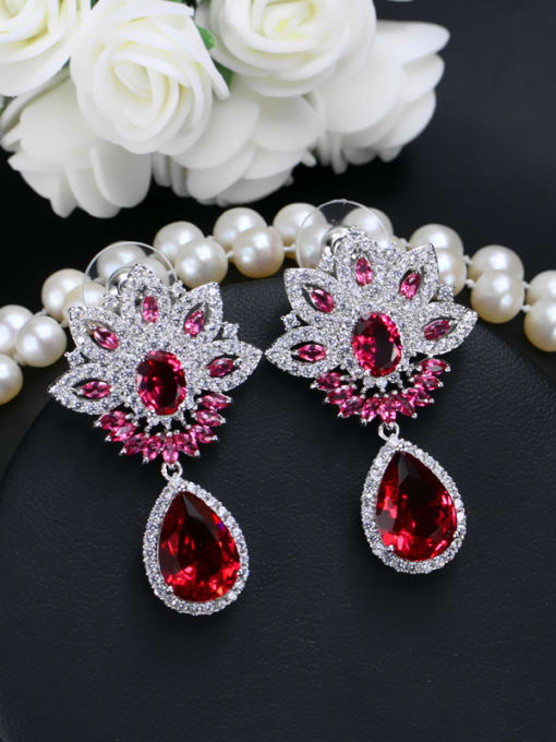 L.WIN Flower Wedding Accessories Drop Chandelier earring 2