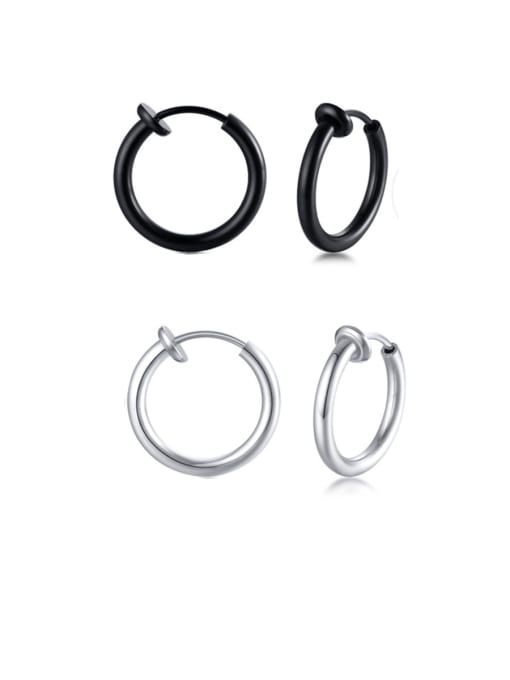CONG 316L Surgical Steel With Smooth Simplistic  Round Hoop Earrings 0