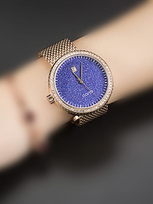 Blue GUOU Brand Luxury Numberless Women Watch