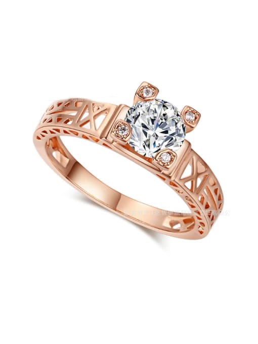 ZK Noble Unique Style Shining Zircon Copper Ring 0