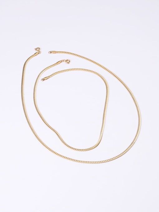 GROSE Titanium With Gold Plated Simplistic Short Snake Chain 1