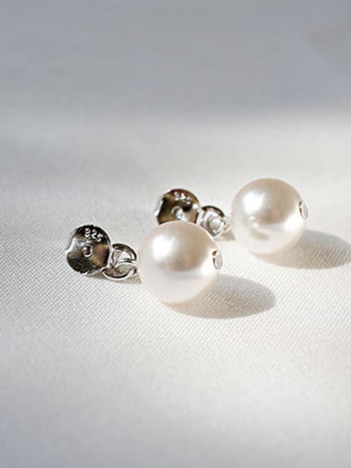 White Pearl Pure silver makings of black and white pearl diamond earrings