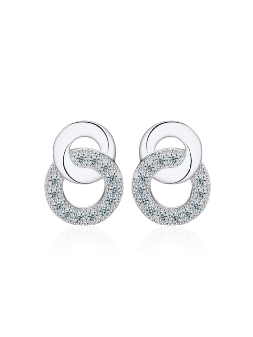 kwan Double Circle Noble Women Stud Earrings 0
